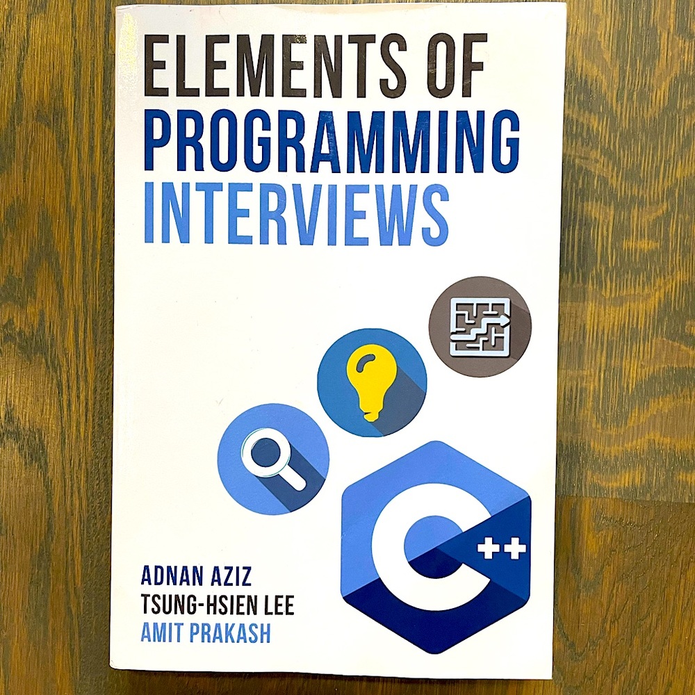 Elements of programming interviews (paperback)